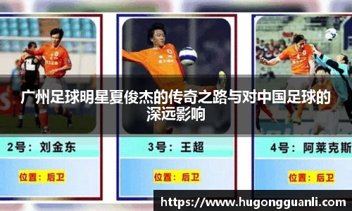 广州足球明星夏俊杰的传奇之路与对中国足球的深远影响